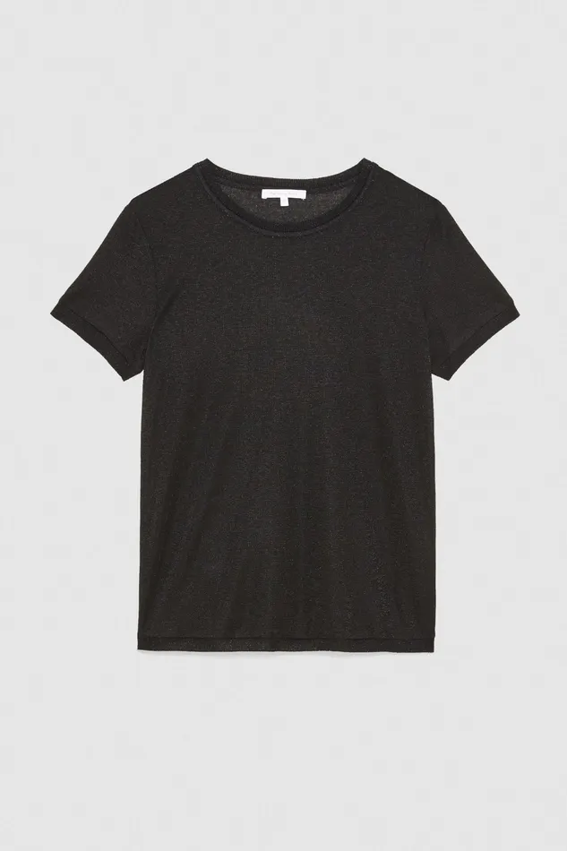 TShirts Women Patrizia Pepe Lurex ShortSleeved TShirt Nero Lurex