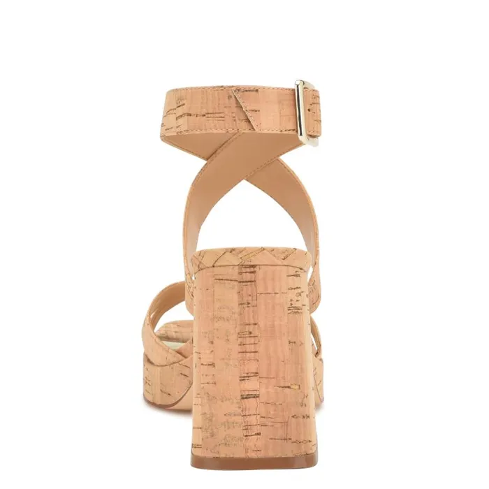 Tackle Ankle Strap Platform Sandals Natural Cork Women Nine West Sandals