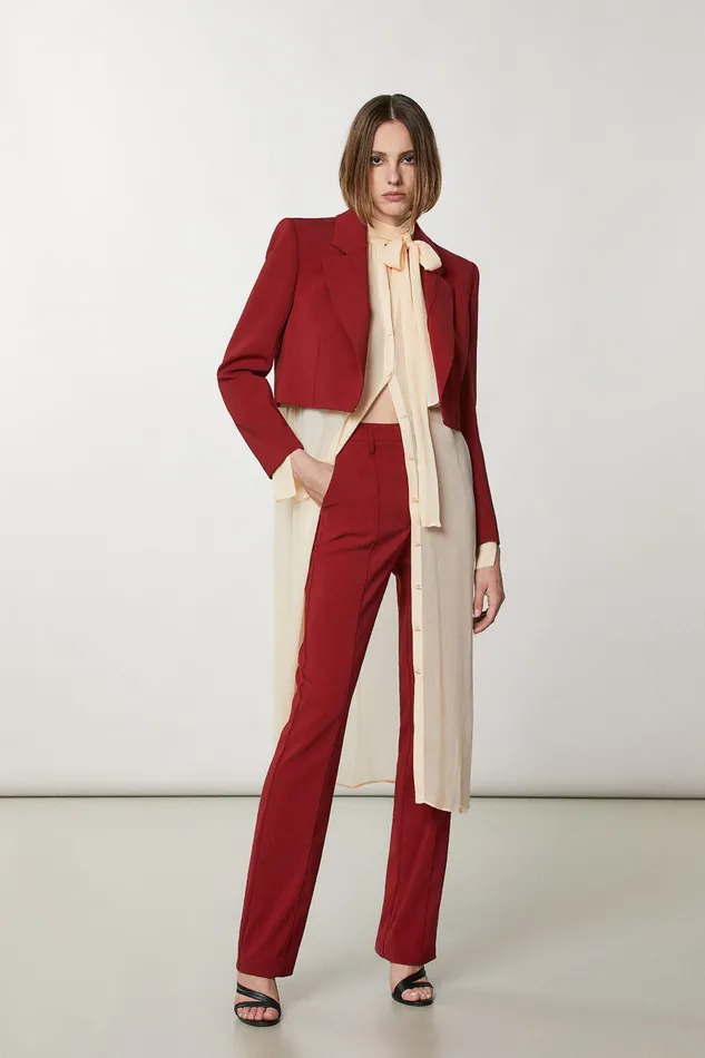 Tailleur Women Patrizia Pepe Essential Crepe Pants Martian Red