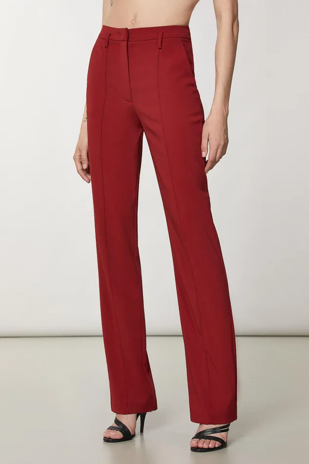 Tailleur Women Patrizia Pepe Essential Crepe Pants Martian Red