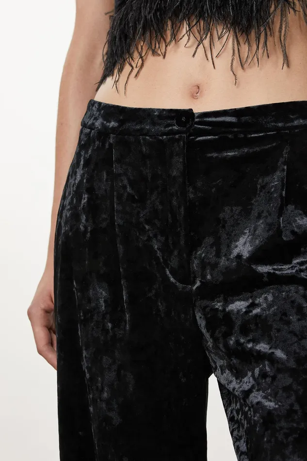 Tailleur Women Patrizia Pepe Flowing Velvet Pants Nero