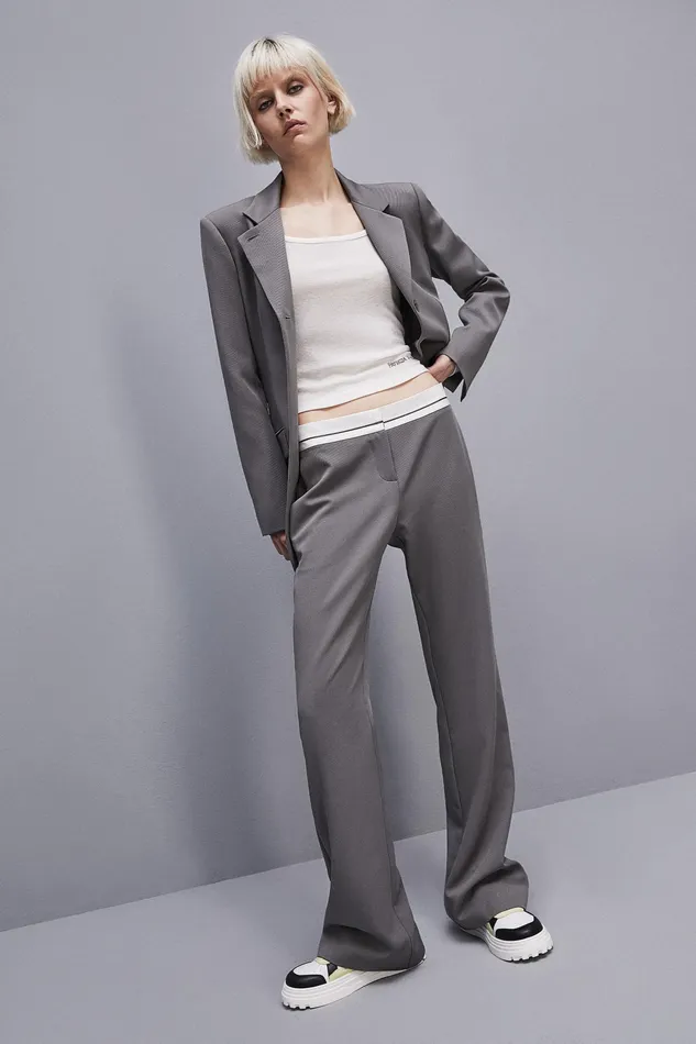Tailleur Women Patrizia Pepe LowWaisted Pants In Comfort Fabric Dim Gray