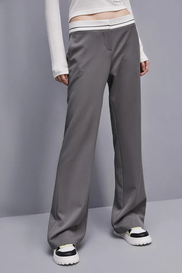 Tailleur Women Patrizia Pepe LowWaisted Pants In Comfort Fabric Dim Gray