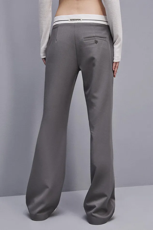 Tailleur Women Patrizia Pepe LowWaisted Pants In Comfort Fabric Dim Gray