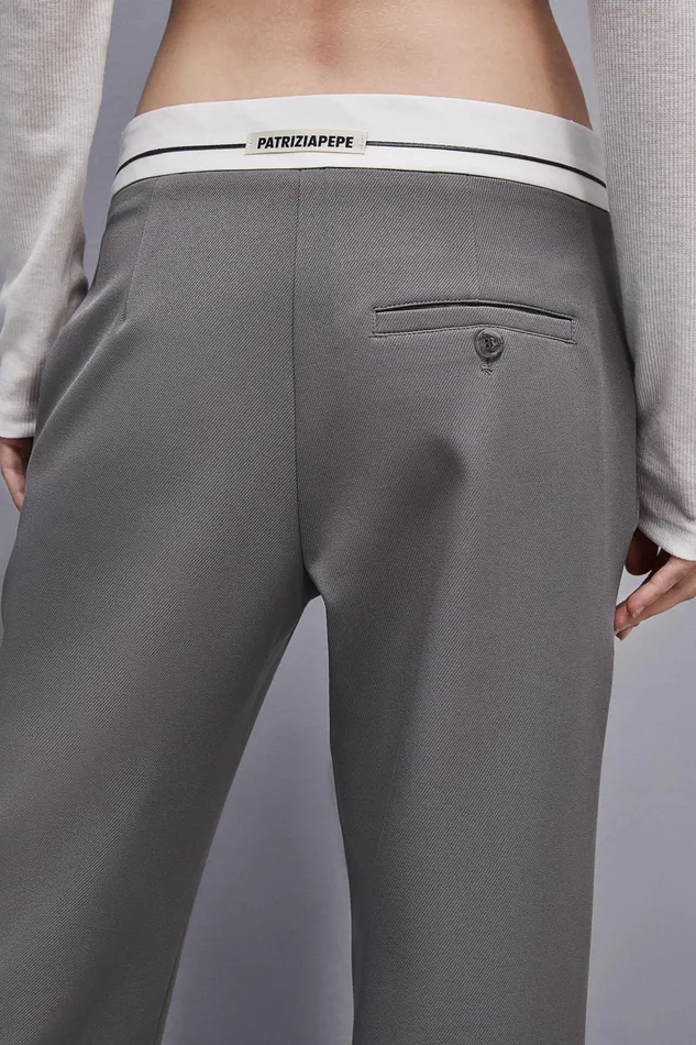 Tailleur Women Patrizia Pepe LowWaisted Pants In Comfort Fabric Dim Gray