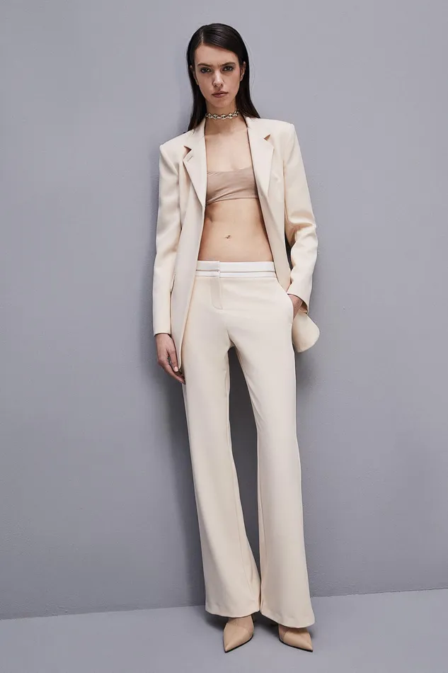 Tailleur Women Patrizia Pepe LowWaisted Pants In Comfort Fabric Ivory Skin