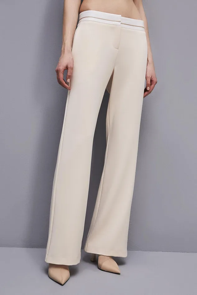 Tailleur Women Patrizia Pepe LowWaisted Pants In Comfort Fabric Ivory Skin