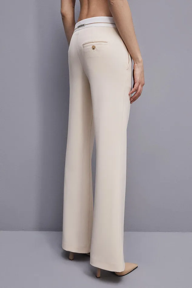 Tailleur Women Patrizia Pepe LowWaisted Pants In Comfort Fabric Ivory Skin