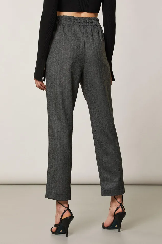 Tailleur Women Patrizia Pepe Viscose Ankle Pants Dark Gray Texture