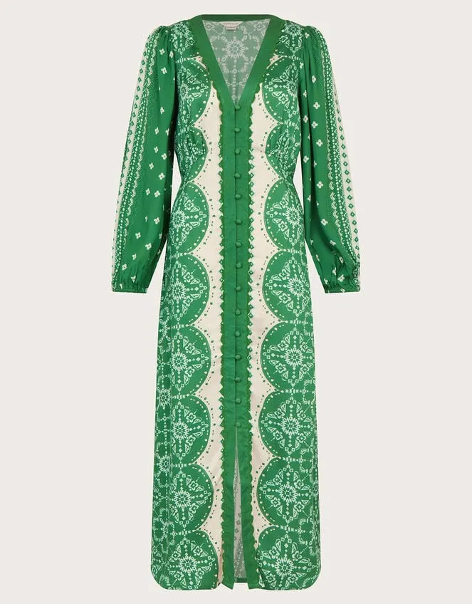 Tamsyn Print Tea Dress Green Women Monsoon Dresses