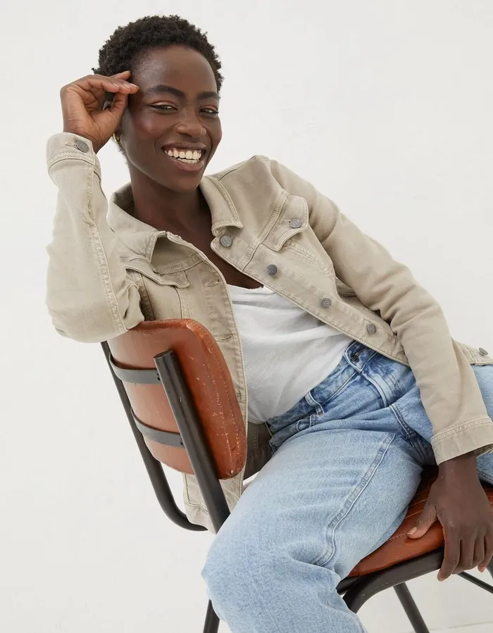 Tasha Denim Jacket Natural Women FatFace Coats and Jackets
