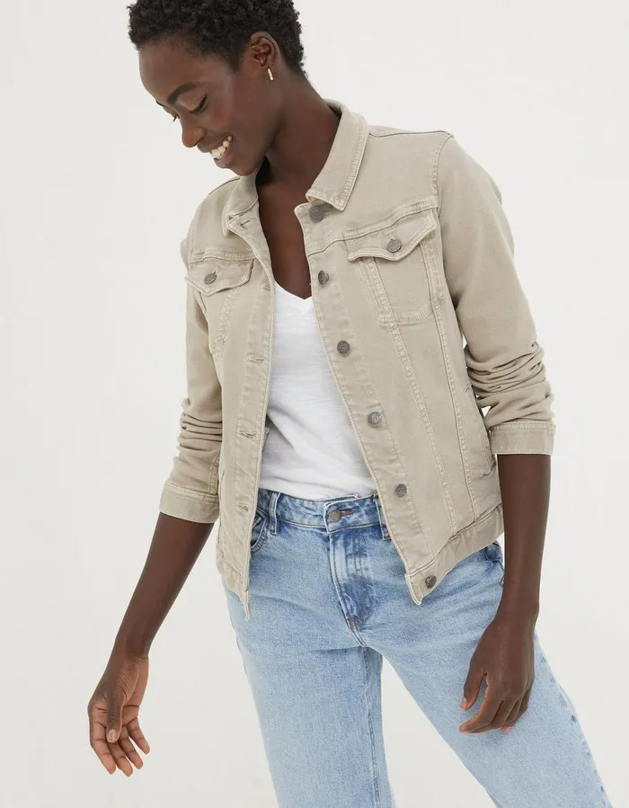 Tasha Denim Jacket Natural Women FatFace Coats and Jackets