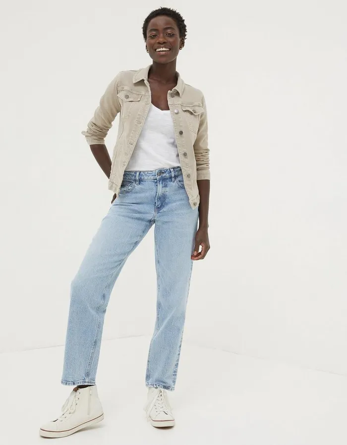Tasha Denim Jacket Natural Women FatFace Coats and Jackets
