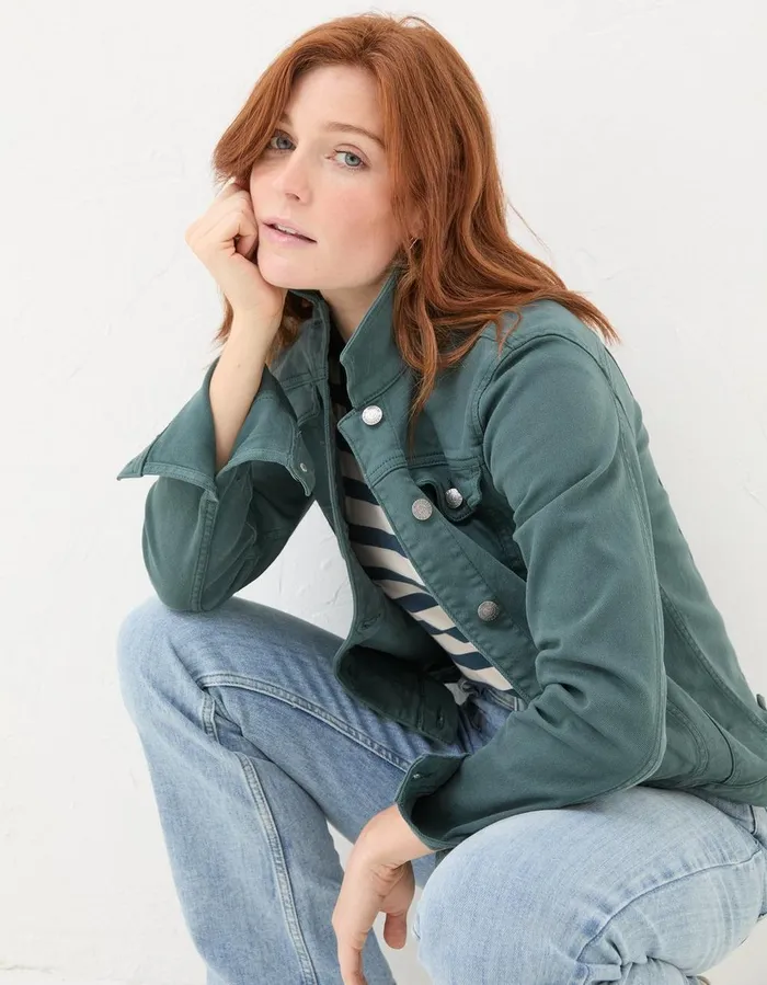 Tasha Denim Jacket Teal Green Women FatFace Coats and Jackets
