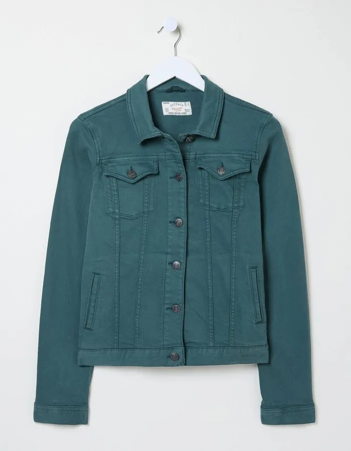 Tasha Denim Jacket Teal Green Women FatFace Coats and Jackets
