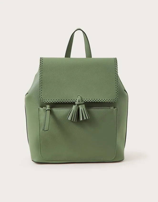 Tassel Backpack Green Women Monsoon Bags and Purses