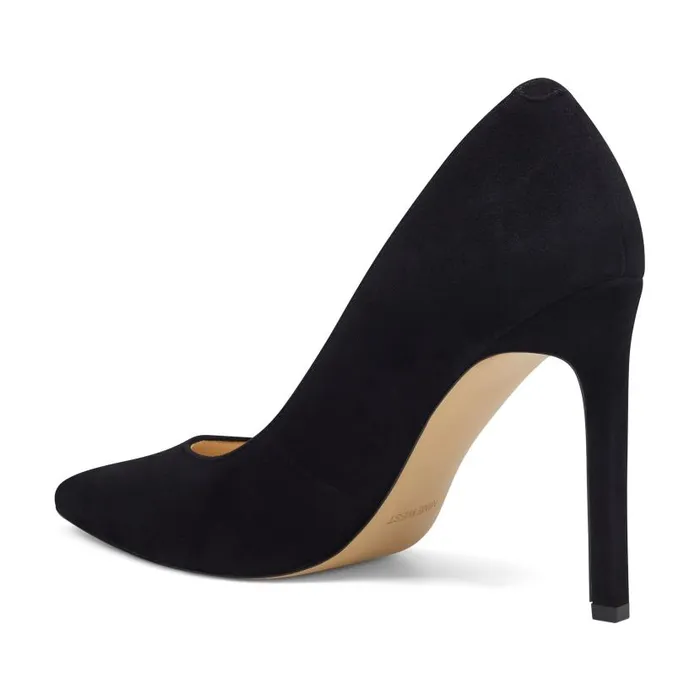 Tatiana Pointy Toe Pumps Black Suede Women Nine West Heels
