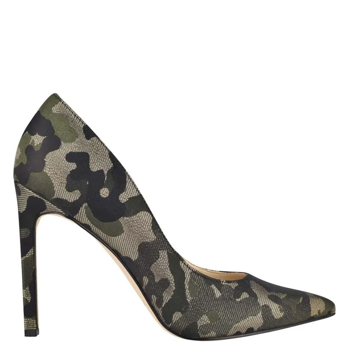 Tatiana Pointy Toe Pumps Metallic Camo Women Nine West Heels