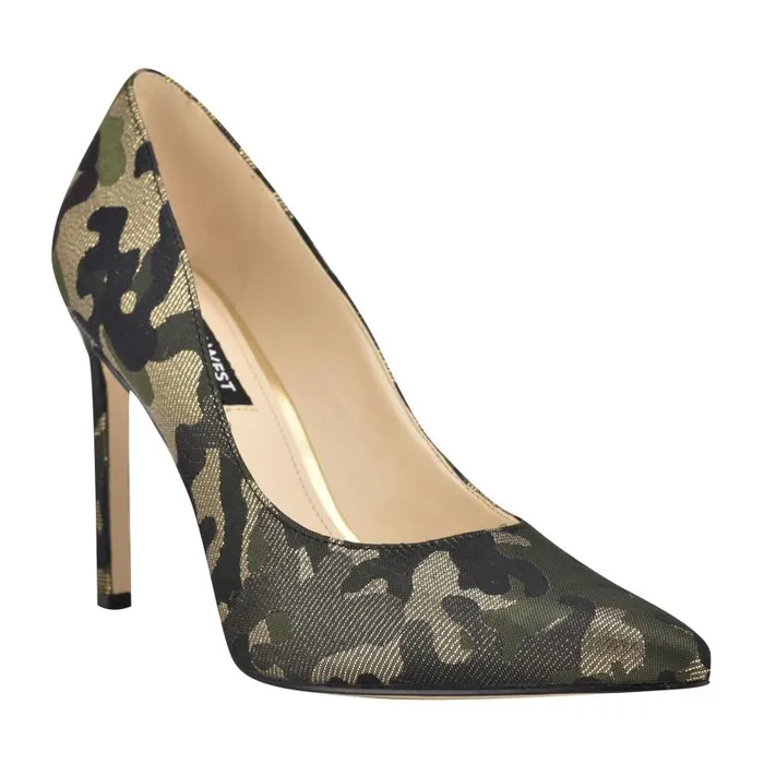 Tatiana Pointy Toe Pumps Metallic Camo Women Nine West Heels