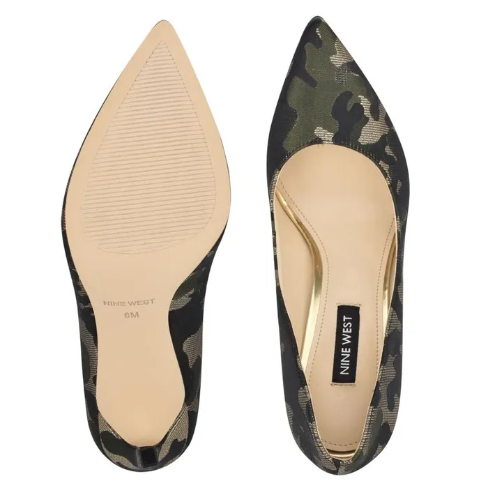 Tatiana Pointy Toe Pumps Metallic Camo Women Nine West Heels