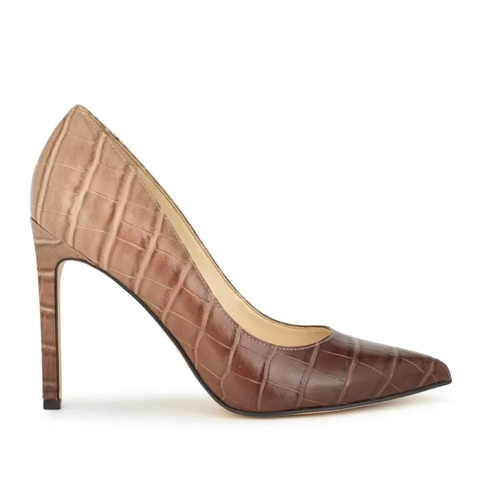 Tatiana Pointy Toe Pumps Nude Ombre Croco Women Nine West Heels