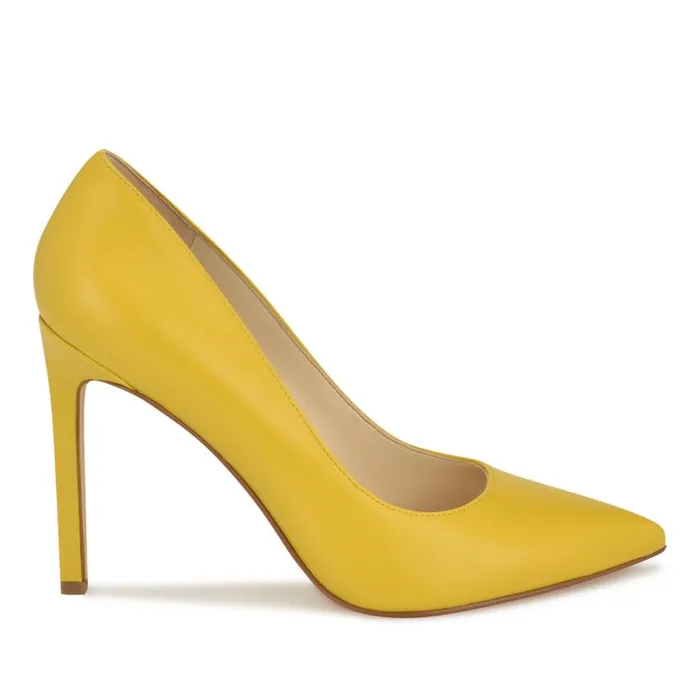Tatiana Pointy Toe Pumps Yellow Women Nine West Heels
