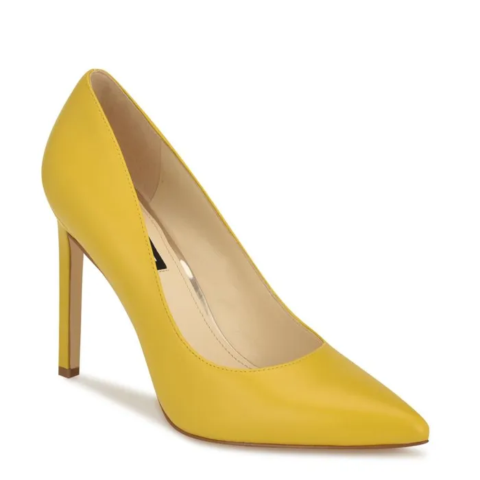 Tatiana Pointy Toe Pumps Yellow Women Nine West Heels