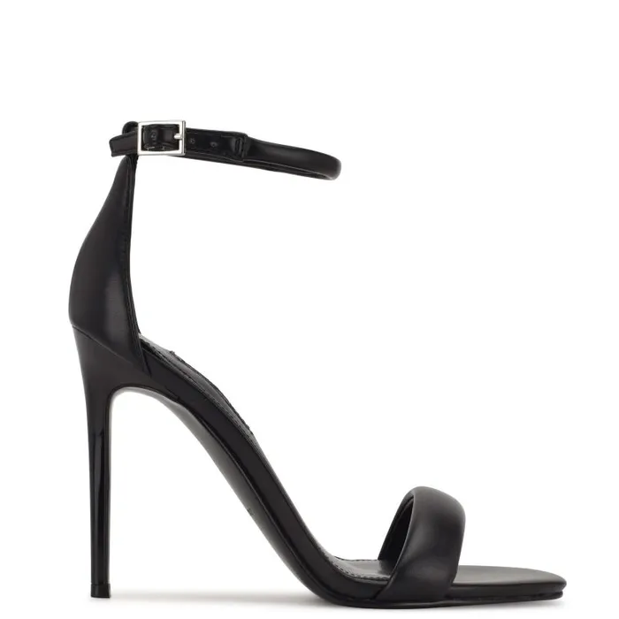 Teeya Ankle Strap Sandals Black Women Nine West Heels