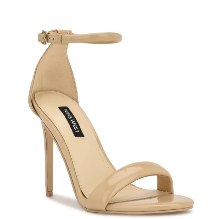 Teeya Ankle Strap Sandals Light Natural Patent Women Nine West Sandals
