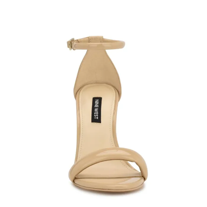 Teeya Ankle Strap Sandals Light Natural Patent Women Nine West Sandals