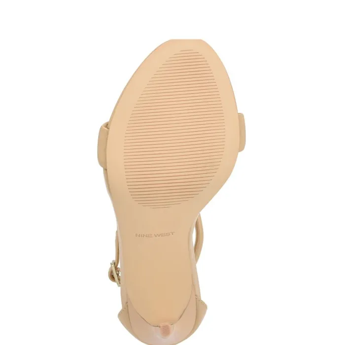 Teeya Ankle Strap Sandals Light Natural Patent Women Nine West Sandals