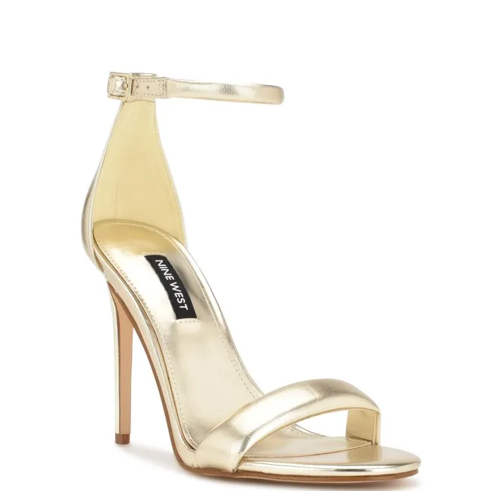 Teeya Ankle Strap Sandals Platino Women Nine West Heels