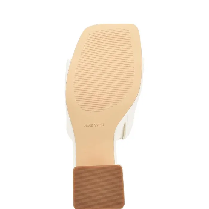 Teice Heeled Slide Sandals White Women Nine West Sandals