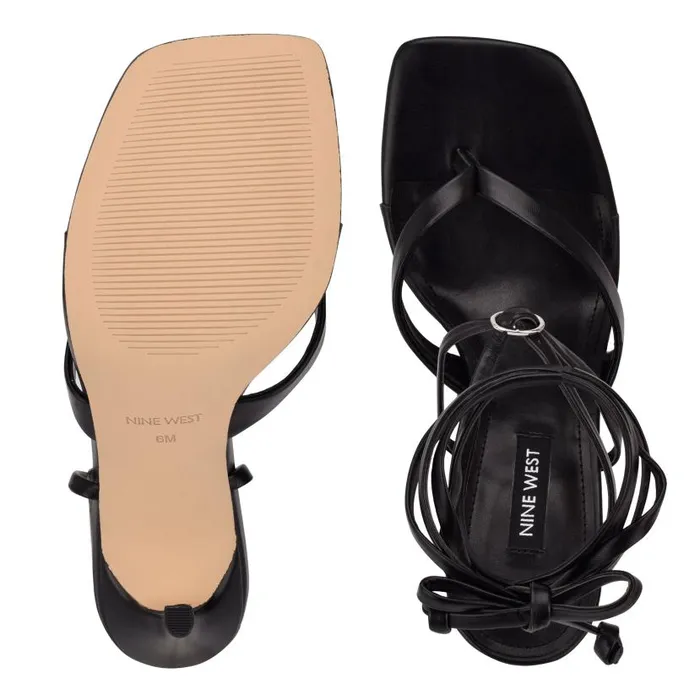 Terrie Ankle Wrap Heeled Sandals Black Women Nine West Sandals