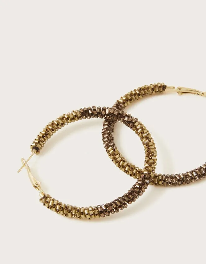 Textured Beaded Hoops Women Monsoon Jewellery and Hair