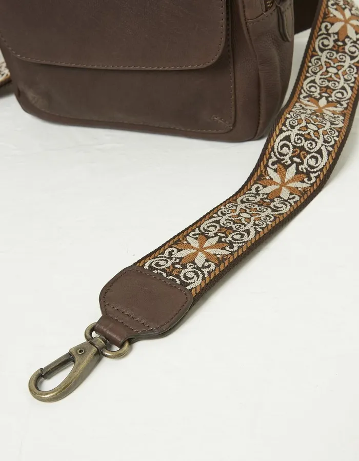 The Oslo Camera Bag Ornate Strap Chocolate Brown Women FatFace Bags and Purses