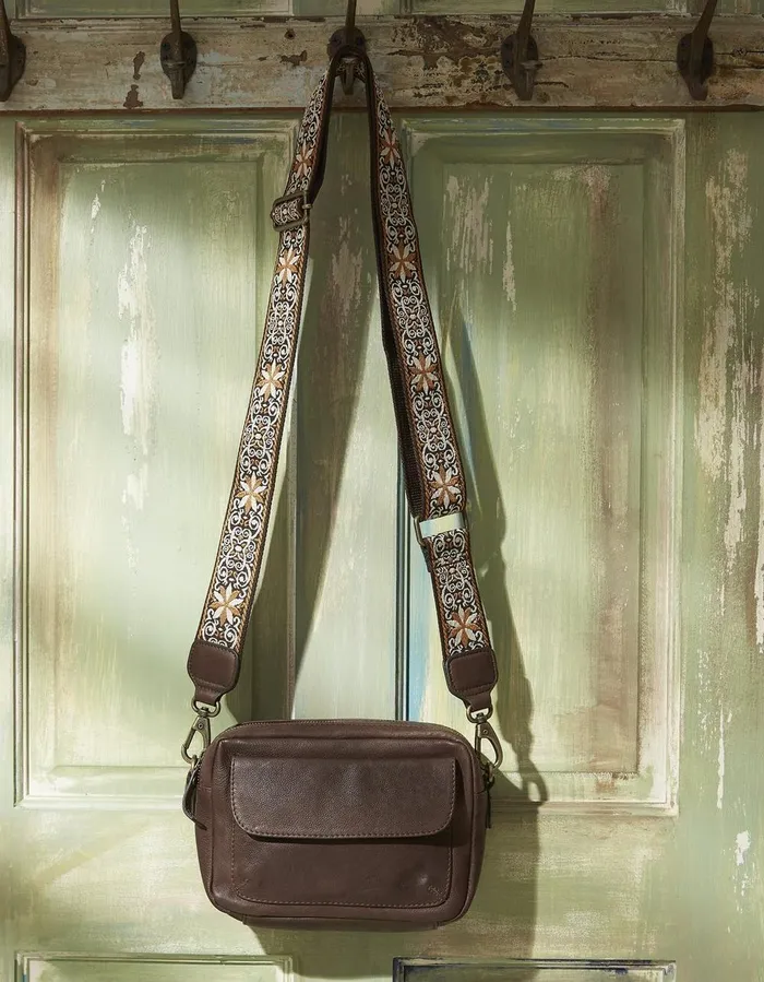 The Oslo Camera Bag Ornate Strap Chocolate Brown Women FatFace Bags and Purses