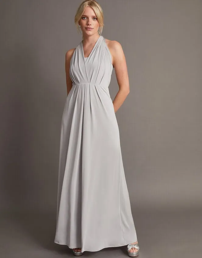 Thea Twist Me Tie Me Maxi Dress Silver Women Monsoon Occasionwear