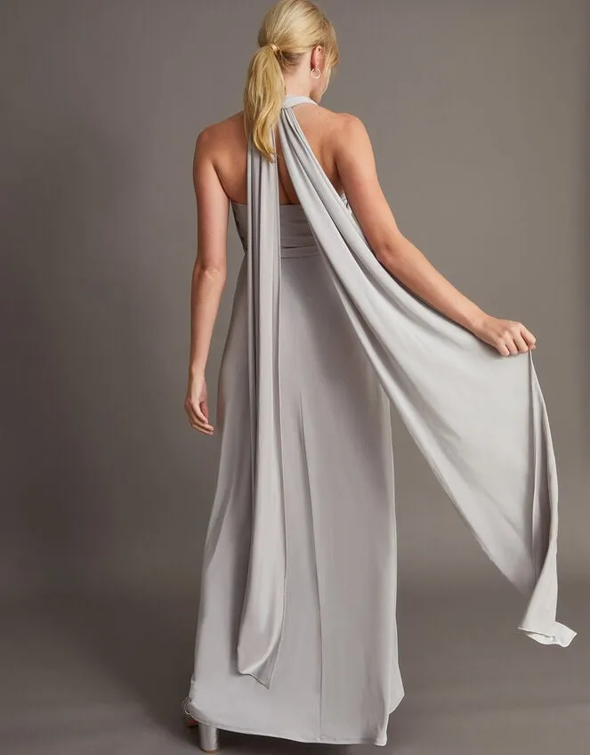 Thea Twist Me Tie Me Maxi Dress Silver Women Monsoon Occasionwear