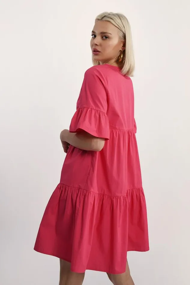 Tiered Vneck Dress WATERMELON Women Molly Bracken Dresses