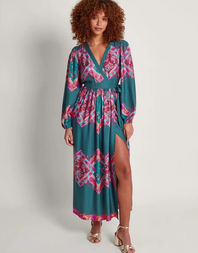 Tiffany Wrap Dress Blue Women Monsoon Occasionwear