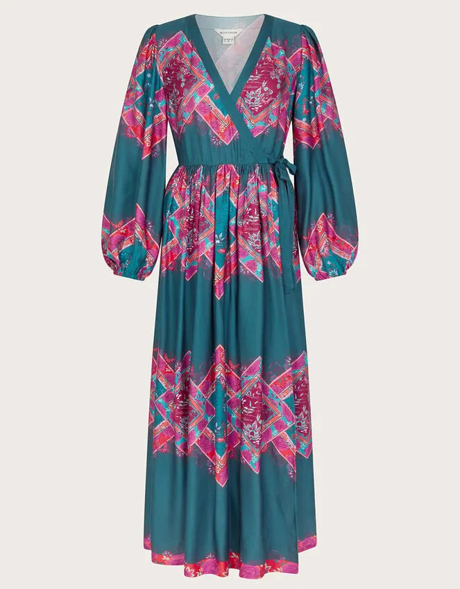 Tiffany Wrap Dress Blue Women Monsoon Occasionwear