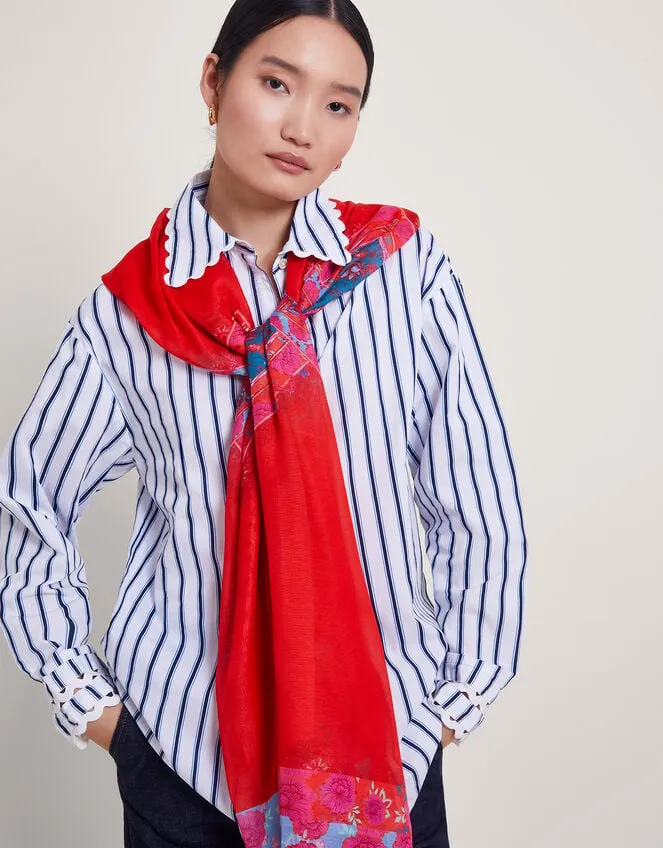 Tile Print Lightweight Scarf Women Monsoon Scarves
