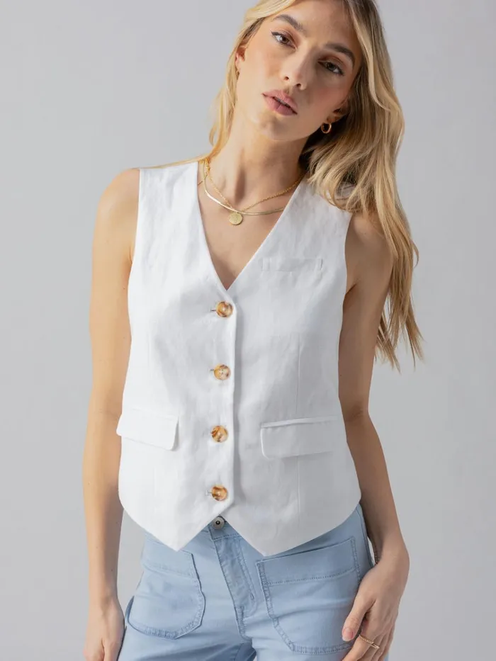 Timeless Vest White Women Sanctuary Clothing Jackets and Outerwear