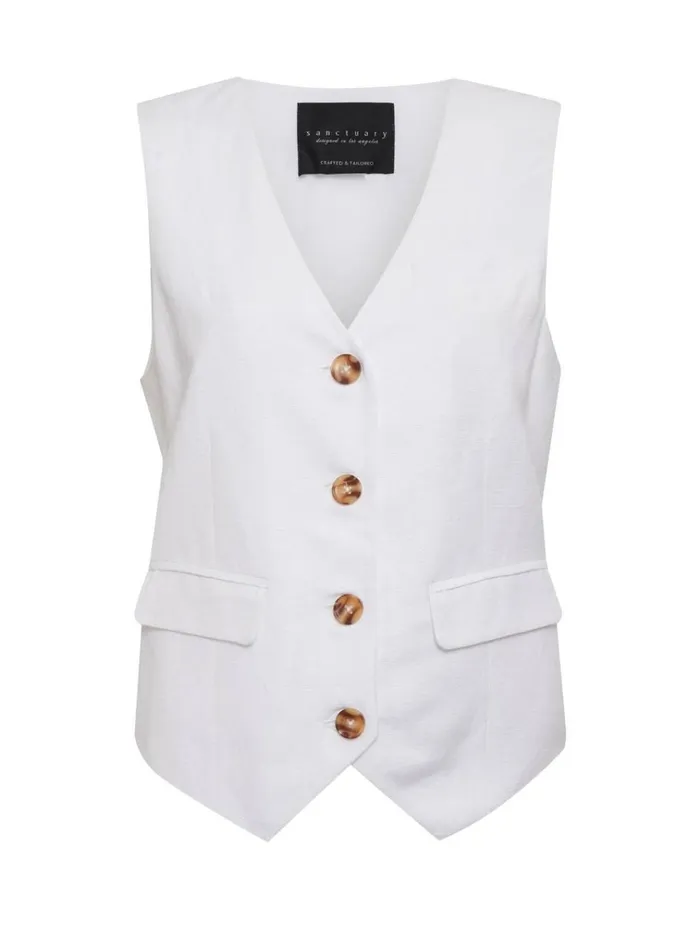 Timeless Vest White Women Sanctuary Clothing Jackets and Outerwear