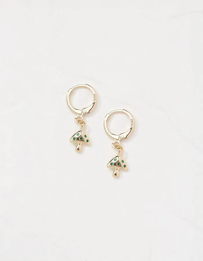 Toadstool Drop Earrings Gold Women FatFace Jewellery