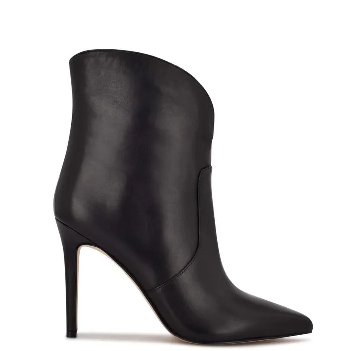 Tolate Dress Booties Black Leather Women Nine West Boots and Booties