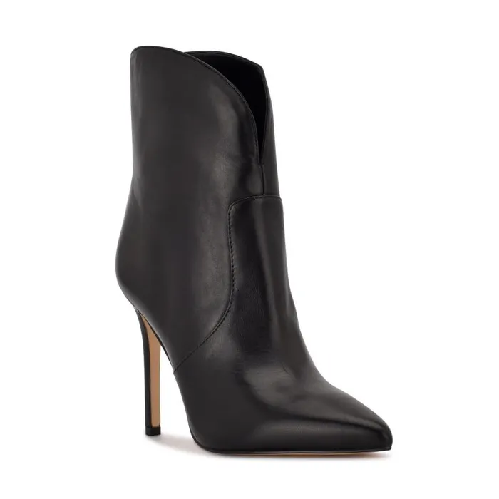 Tolate Dress Booties Black Leather Women Nine West Boots and Booties