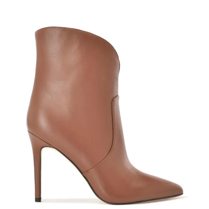 Tolate Dress Booties Brown Leather Women Nine West Boots and Booties