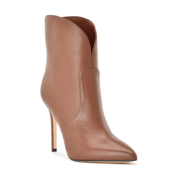 Tolate Dress Booties Brown Leather Women Nine West Boots and Booties